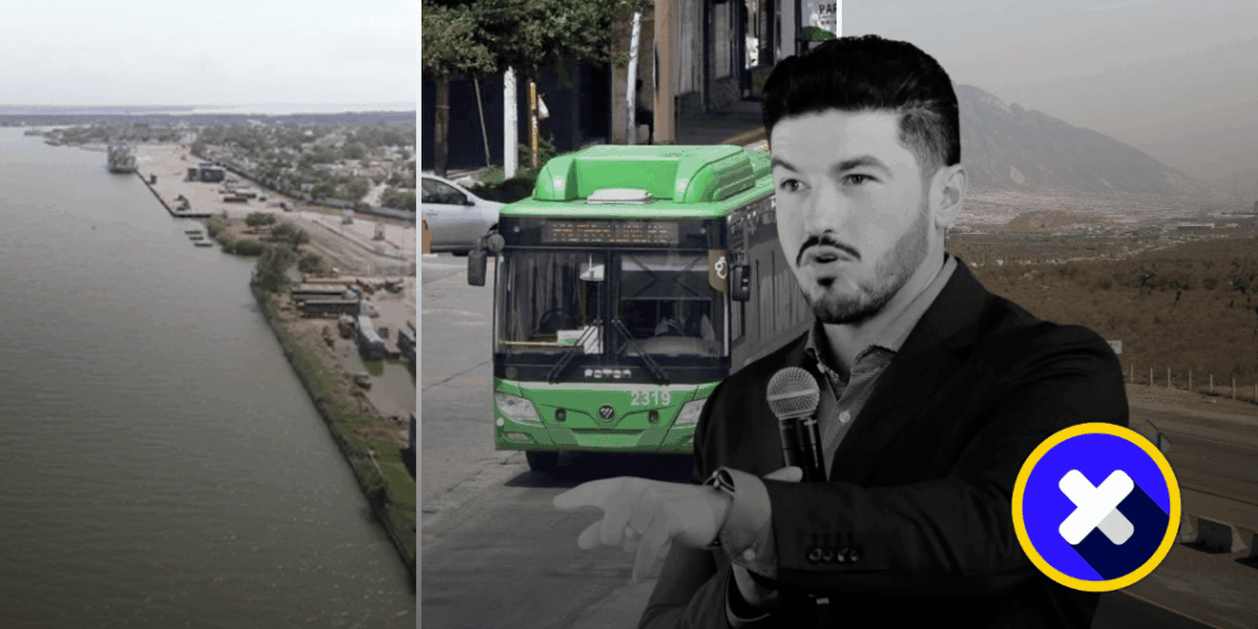 Portada Donde Se Ilustra El Tarifazo En Nuevo León, Terreno De Tesla En Nuevo León, Imagen Del Proyecto Río Pánuco Y Sobrepuesto Una Imagen Que Hace Alusión a Las Falsedades De Samuel García - La Razón Nl