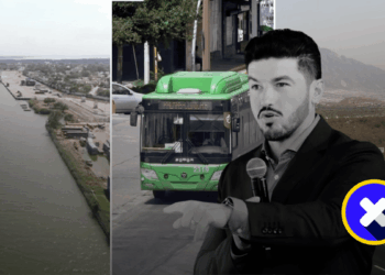 Portada Donde Se Ilustra El Tarifazo En Nuevo León, Terreno De Tesla En Nuevo León, Imagen Del Proyecto Río Pánuco Y Sobrepuesto Una Imagen Que Hace Alusión a Las Falsedades De Samuel García - La Razón Nl