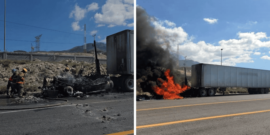 Tráiler Se Incendia En Carretera a Monclova - La Razón Nl - La Razón Nl
